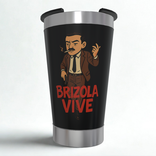 Copo Térmico Brizola Vive – Aço Inox 600ml com Tampa, Estilo e Resistência