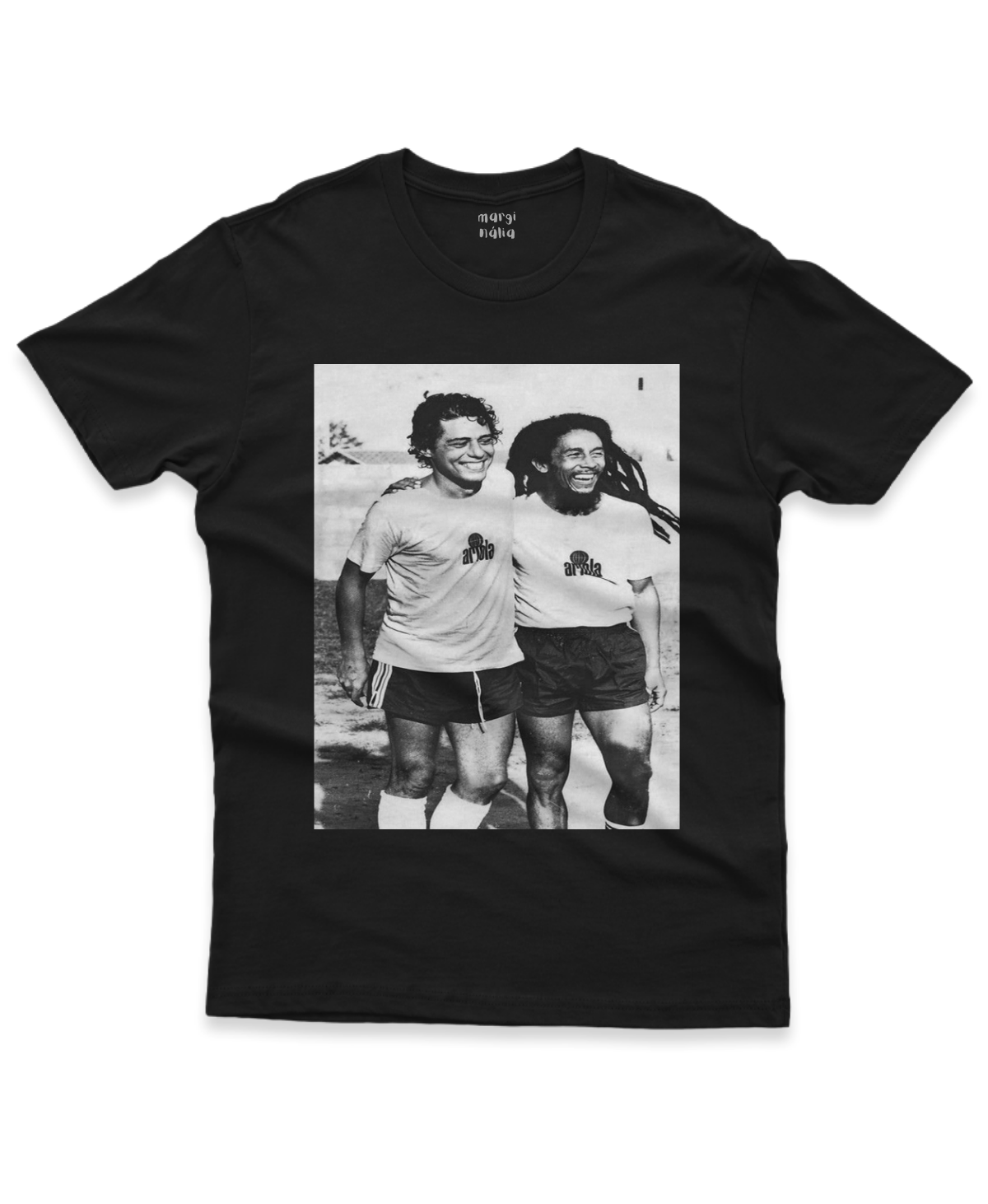 Camiseta Chico Buarque e Bob Marley Futebol - 100% Algodão Puro