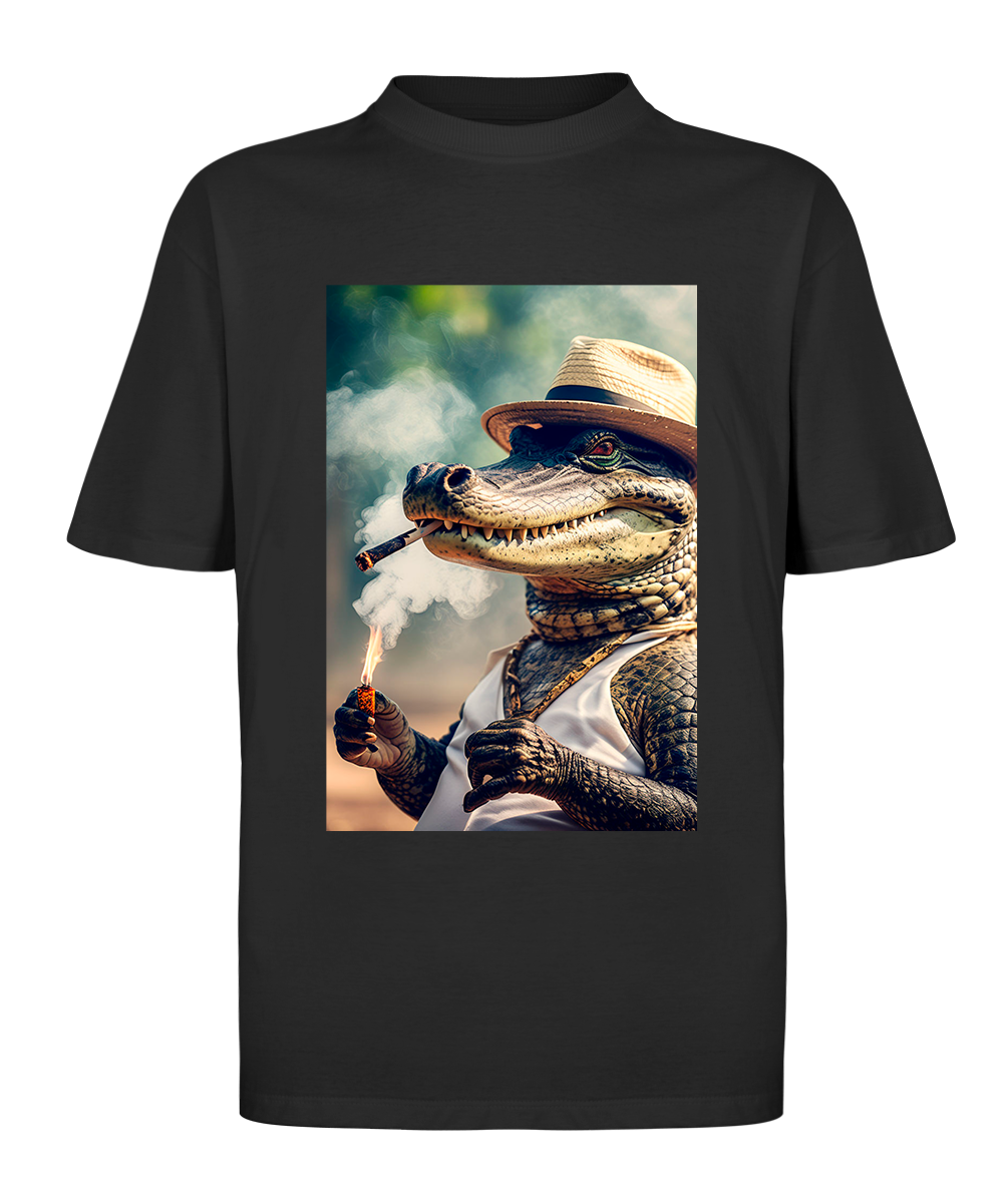 🐊 Camiseta streetwear com estampa de jacaré brasileiro em estilo irreverente. Design exclusivo da Marginália que une atitude e originalidade. Garanta a sua!
