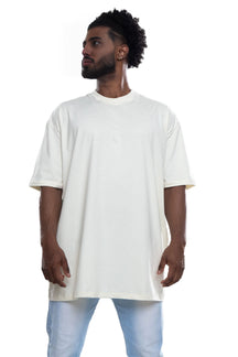 Camiseta Oversized Lisa Off White 100% Algodão Puro - Frente