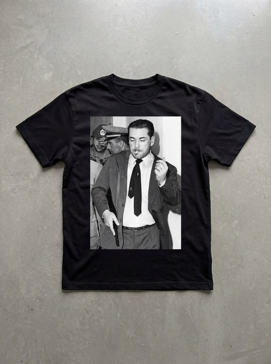 Camiseta preta 100% algodão com fotografia histórica de Leonel Brizola na Campanha da Legalidade 1961